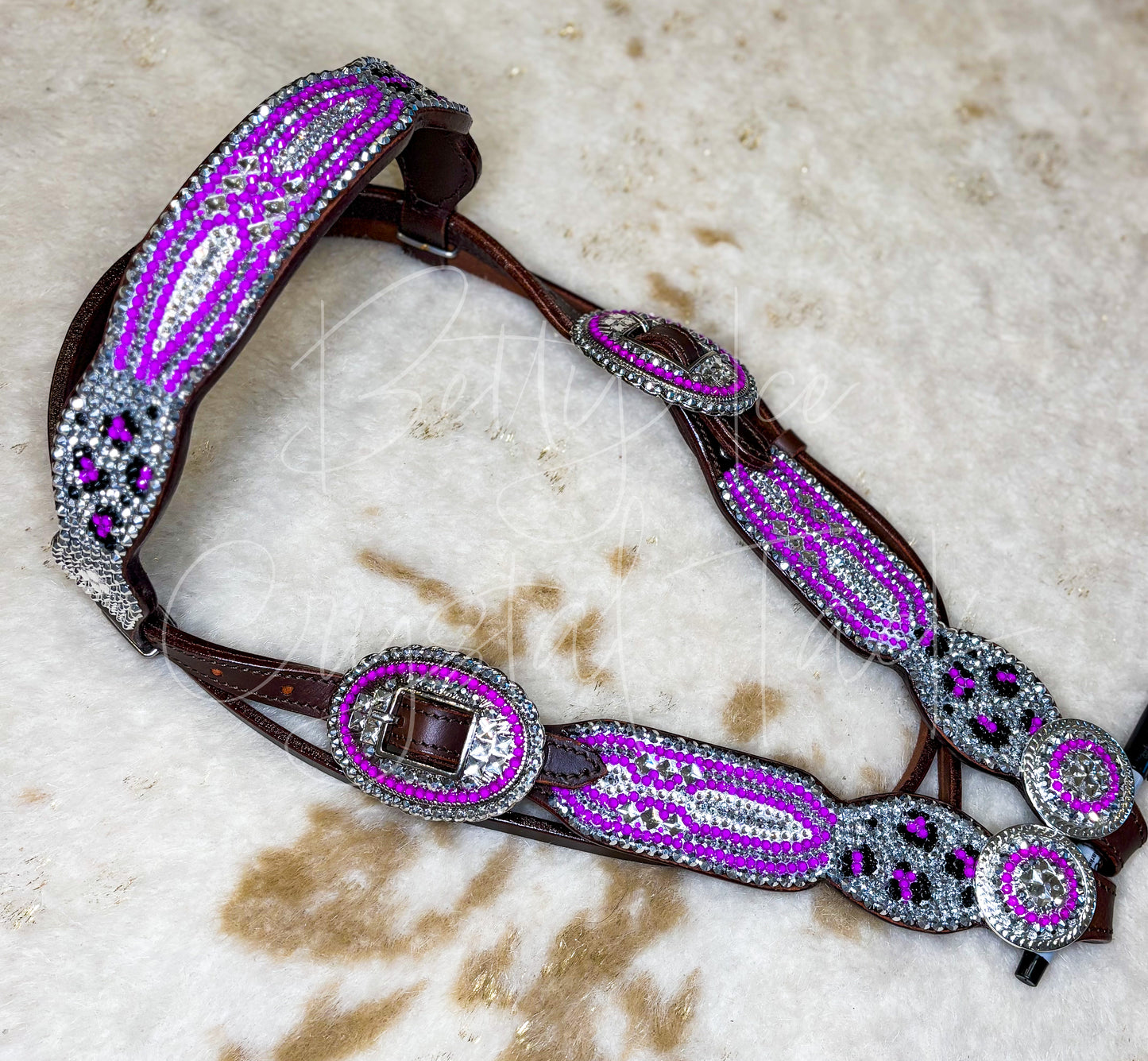 Electric Purple & Silver Bridle