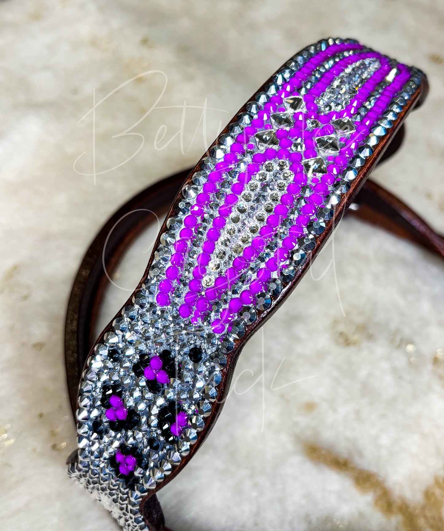 Electric Purple & Silver Bridle