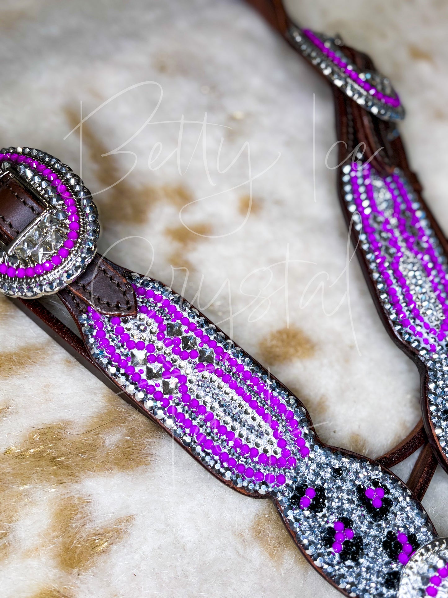 Electric Purple & Silver Bridle
