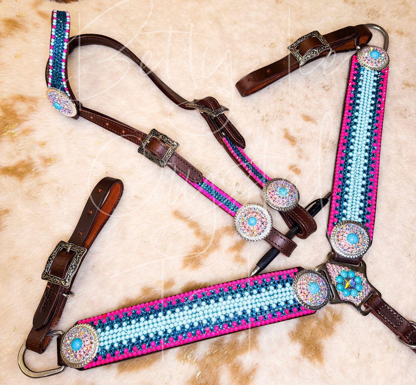 Pink & Turquoise Pony Set
